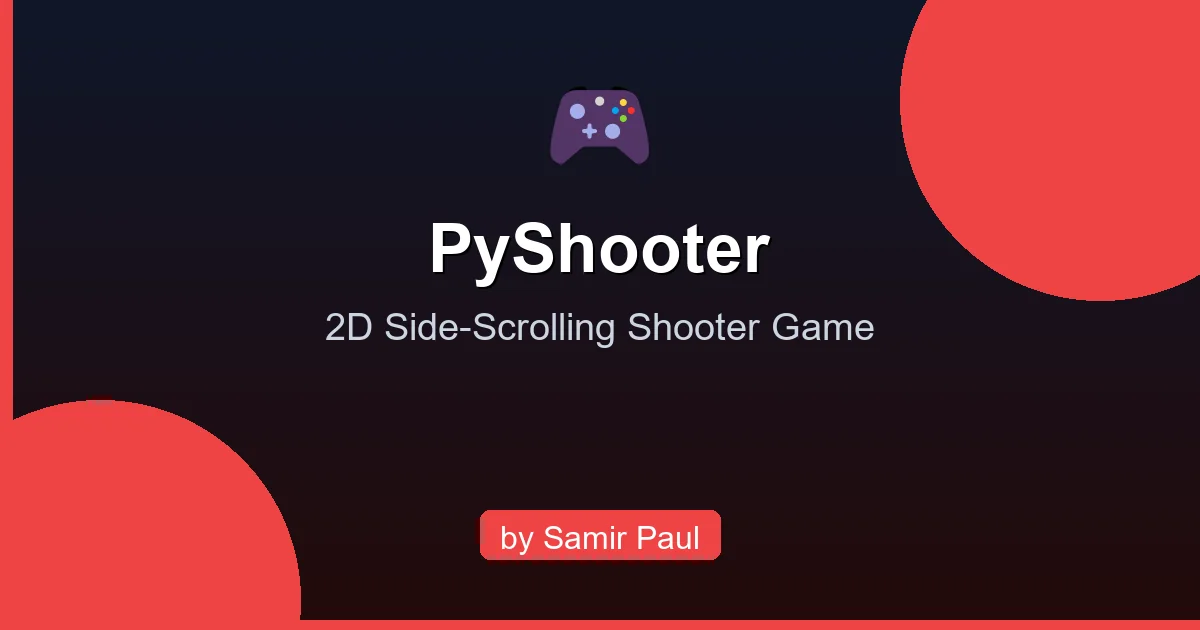 PyShooter is a complete 2D platform shooter game built with Python and Pygame. Run, jump, and shoot through challenging levels with smooth animations, engaging gameplay mechanics, and professional sound design. Features enemy AI, collision detection, health system, and multiple weapons. Download as standalone .exe or run from source code.